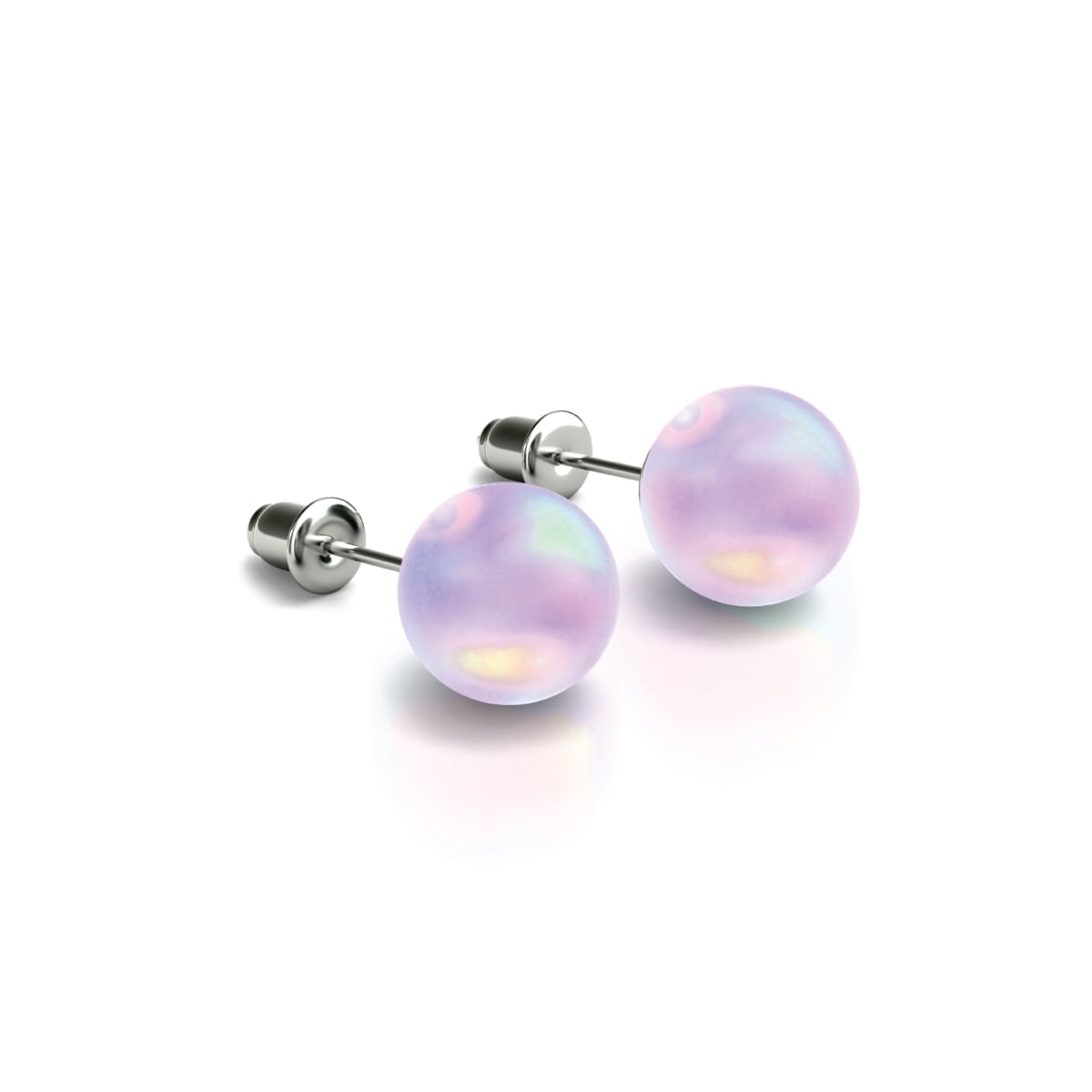 Lavendel | 925er Sterlingsilber | Meerjungfrau-Ohrstecker aus Glas